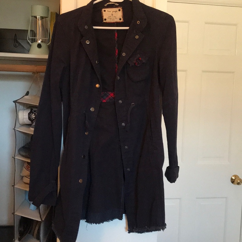 Navy blue free people coat